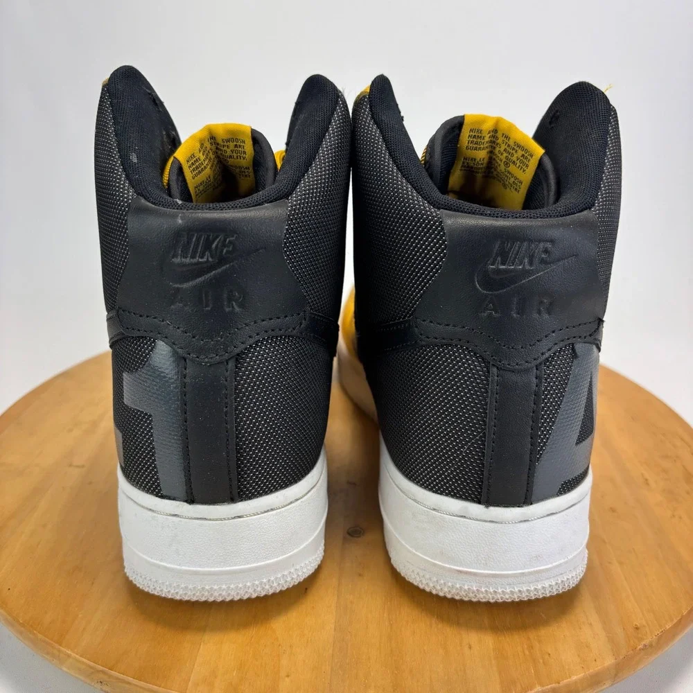 Nike Air Force 1 High Mens 10.5 Yellow Black AV8364-700 University Gold AF1